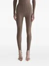 Mugler Seam-detail Leggings In Green