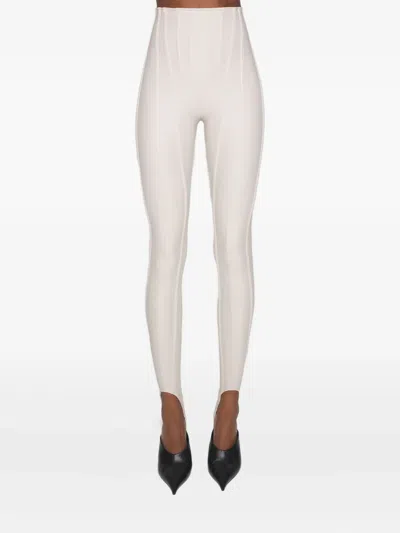 Mugler Seam-detail Panelled Leggings In White