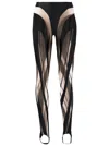 Mugler Semi-sheer Leggings In Schwarz