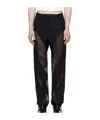 Mugler Semi-transparent Spliced Casual Pants In Black