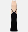 Mugler Sequined Crêpe Gown In Neutral