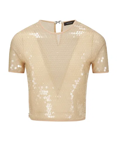 MUGLER SEQUINED SHORT T-SHIRT