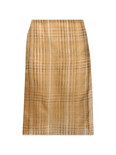 Mugler Sheer Organza Wrap Skirt In Yellow