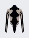 Mugler Sheer Panel Bodysuit In Multi