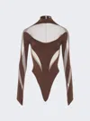 Mugler Sheer Panel Bodysuit In Multi