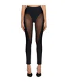 Mugler Sheer-panel Flared Trousers In Black