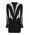 Mugler Sheer-panelled Fitted Minidress In Black