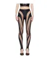 Mugler Spiral Tulle-panelled Jersey Leggings In Nude