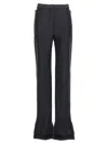 Mugler Flared High-waisted Trousers With Belted Detail In Black