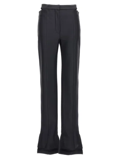 Mugler High Waist Cut Out Detailed Trousers In Black