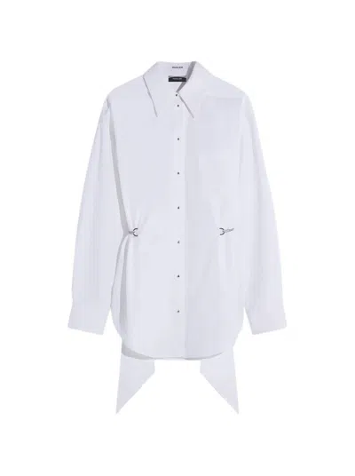 Mugler Shirt Dress With Chain In White