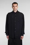 Mugler Black Fluid Piercing Shirt In Black