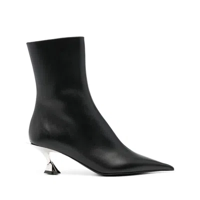 Mugler 60mm Leather Ankle Boots In Black