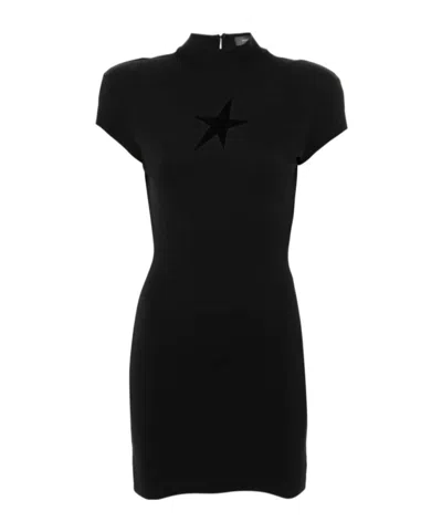 Mugler Star Mini Dress In Black