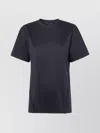 Mugler Short Sleeve Round Neck Top With Studs In Blue