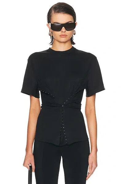 Mugler Short Sleeve Top In Black