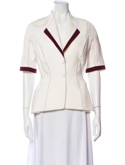 Pre-owned Mugler Short Sleeve Top In Neutral