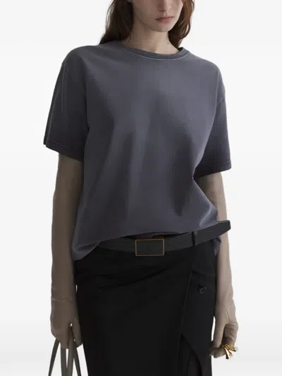 Mugler Short Sleeves Logo T-shirt In Gray