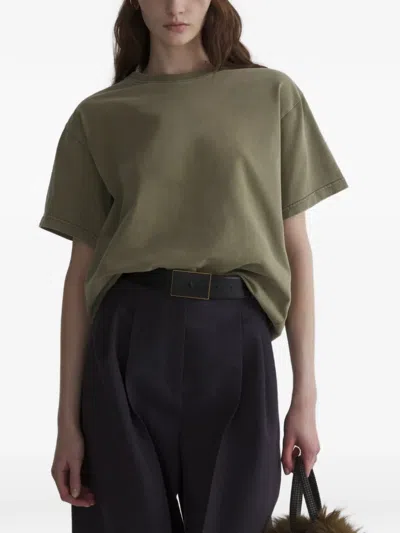 Mugler Short Sleeves Logo T-shirt In Green