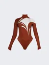 Mugler Sienna Swirly Bodysuit In Multi
