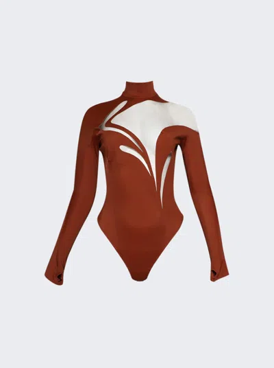 Mugler Sienna Swirly Bodysuit In Multi