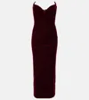 Mugler Signature Velvet Bustier Dress In Burgundy