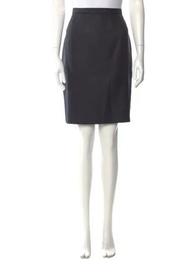 Pre-owned Mugler Silk Knee-length Skirt In Gray