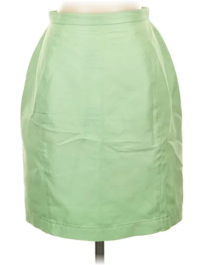 Pre-owned Mugler Silk Skirt In Green
