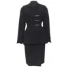 Mugler Silver Double Breasted Jacket Skirt In Black
