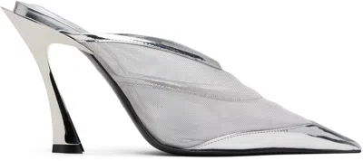 MUGLER SILVER MESH FANG 95 HEELS