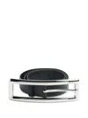 Mugler Silver Rectangle Buckle Belt In White
