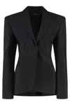 Mugler Single-breasted One Button Jacket In Black
