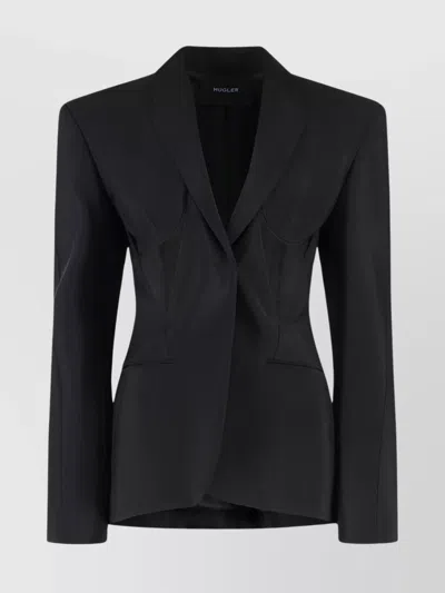MUGLER SINGLE-BREASTED ONE BUTTON JACKET