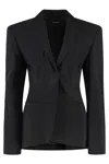 Mugler Single-breasted One Button Jacket In Black