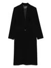 Mugler Single-breasted Ring-fastening Coat In Black