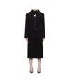 Mugler Single-breasted Ring-fastening Coat In Black