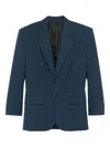Mugler Single-breasted Wool Blazer In Gray