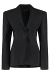 Mugler Single-breasted Viscose Blend Blazer In Black