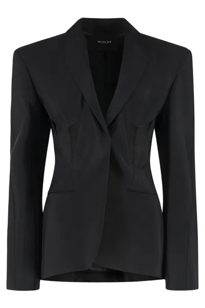 MUGLER MUGLER SINGLE-BREASTED ONE BUTTON JACKET