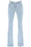 Mugler Rhinestone-embellished Flared Jeans In Blue