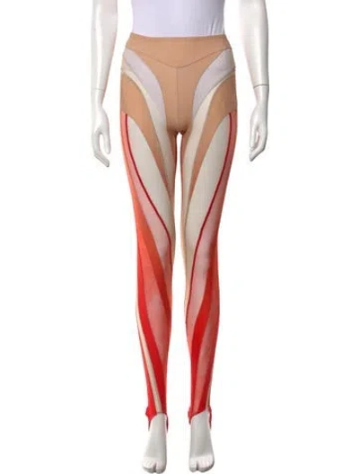 Pre-owned Mugler Skinny Leg Pants In Red
