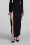 Mugler Long Skirt With Piercing Detail In Black