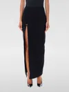 Mugler Long Skirt With Piercing Detail In Schwarz