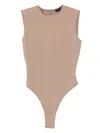 Mugler Sleeveless Bodysuit In Neutral