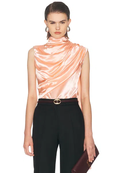 Mugler Sleeveless Cape Blouse In Pink