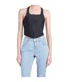 Mugler Sleeveless Corset In Blue
