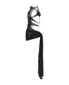 Mugler Draped Cut Out Dress Female Black In Black