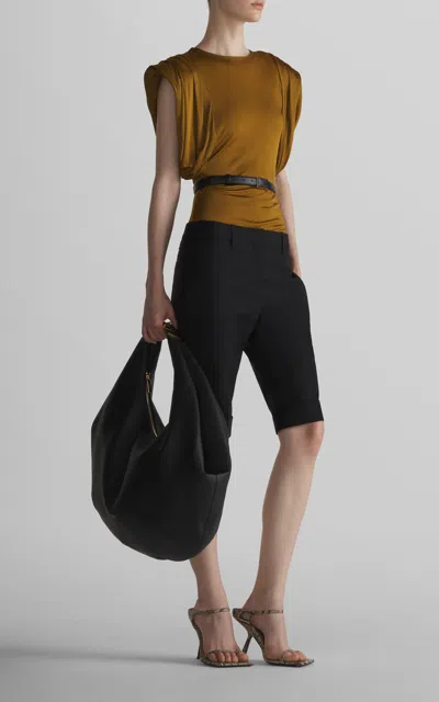 Mugler Sleeveless Fluid Top In Brown