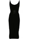 Mugler Sculpting Knit Dress In Black