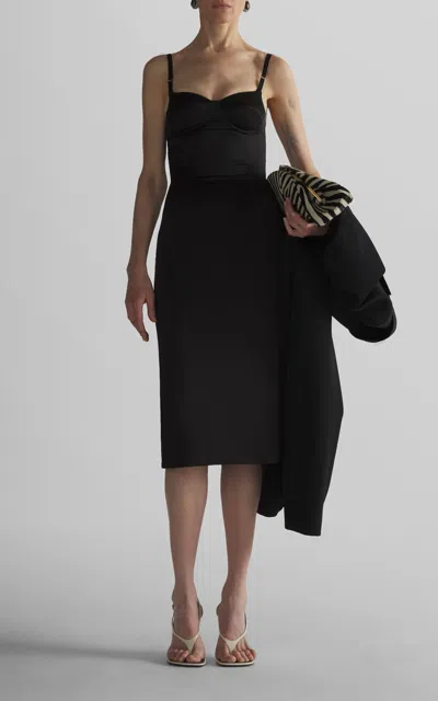 Mugler Sleeveless Midi Dress In Black